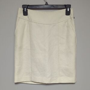 Banana Republic Cream Knee-Length Pencil Skirt for Work